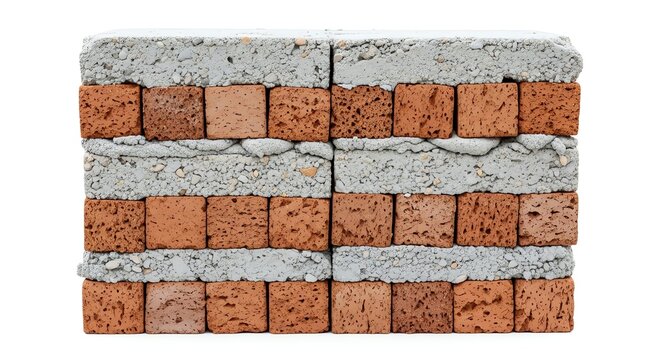 Close-up of Red Brick Wall Showing Texture and Pattern.