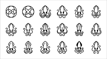 Variety of octopus tattoo designs. © mas