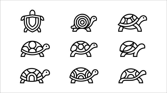 Turtles in various poses and styles.