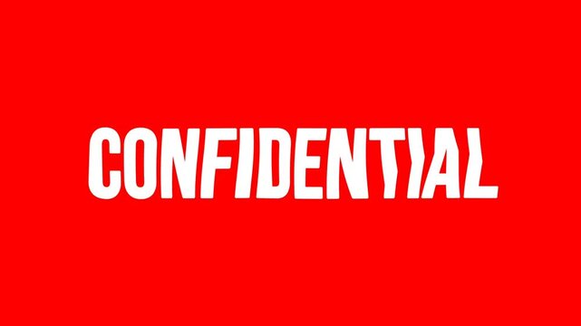 Bold Confidential lettering on a vivid red background emphasizes privacy, sensitive information, and restricted access, making it ideal for security, legal, and corporate communication projects.