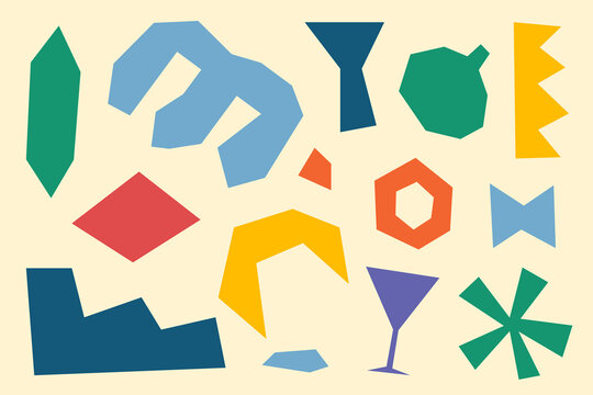 Modern abstract background geometric paper cut posters with organic shapes. Vector Illustration
