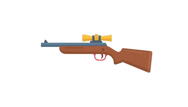 Rifle with scope on white background.