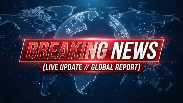 Dynamic world map visuals emphasizing real-time global news updates with vibrant graphics and digital effects