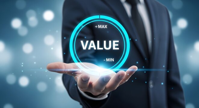 Maximizing value business professional presenting concept of worth and potential