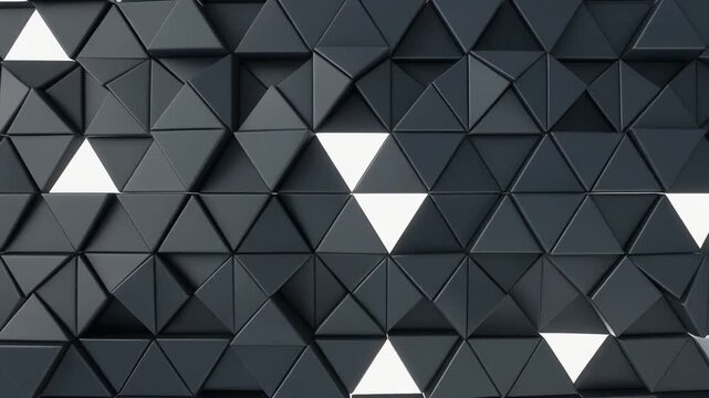 Cinematic Triangular Tile Mosaic Sequential Flip Dark Abstract Geometric Loop Animation