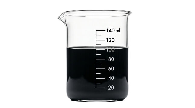 A beaker filled with dark liquid on transparent background hantavirus pulmonary syndrome, hps