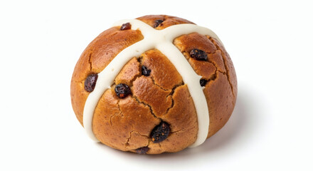 Fototapeta premium Traditional sweet bread with white cross.