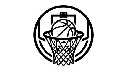 Basketball going through hoop net. © imam