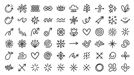 Fototapeta premium Collection of various abstract line icons.