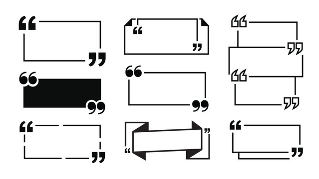 Collection of various quote box templates and speech bubbles with template typography punctuation collection abstract minimalist