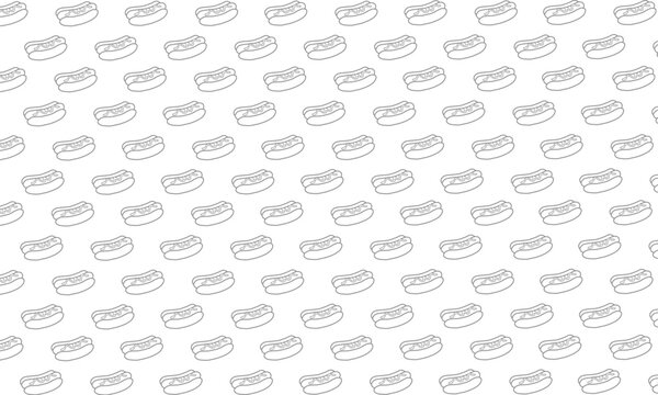 Doodle Hotdog seamless pattern.  Seamless pattern of hotdog Handdraw. illustration background Hotdog food pattern background