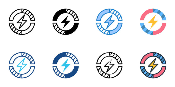 Electromagnetism icons set multiple style collection. Editable stroke 
