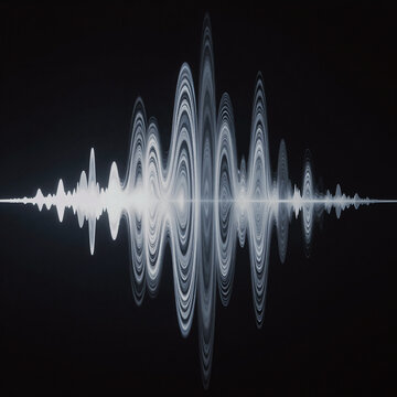 Expressionist Music Magic. Echoes In The Darkness (Abstract Representation Of Sound Waves)