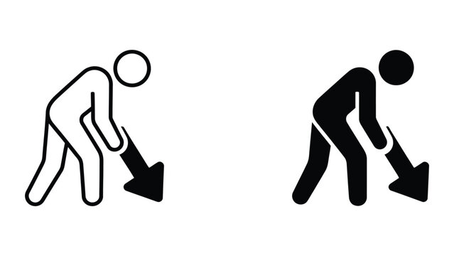 Failure icon set in outline and solid glyph style vector