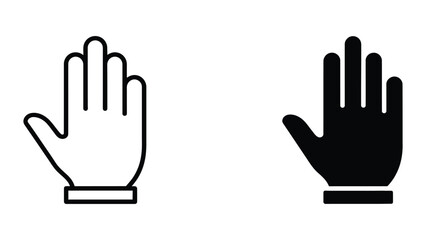 Fototapeta premium Hand icon set in outline and solid glyph style vector