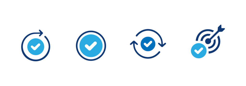 Checkmark icon set. Contains checkmark, accept, agree, selected, confirm, approve, and verified icons.