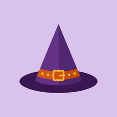 Fototapeta premium A purple pointed hat with a decorative buckle on a background