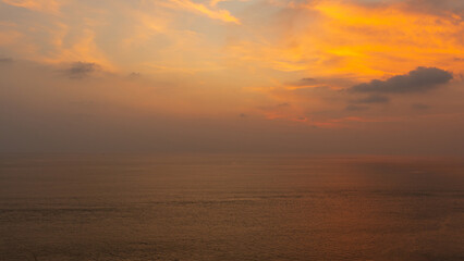 Fototapeta premium Beautiful cloudscape over the sea at sunset time, Nature background