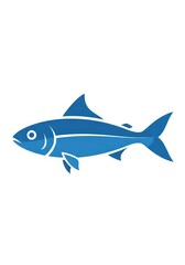 Fototapeta premium Blue Fish Illustration Vector Icon Isolated on White Background for Seafood Logo and Marine Life Design Projects