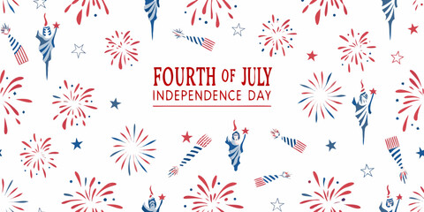 fourth of july fireworks vector pattern independence © Subarna