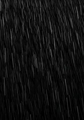 Naklejka premium Heavy Rain Falling on Black Background - Realistic Rain Overlay Texture for Design and Video Editing