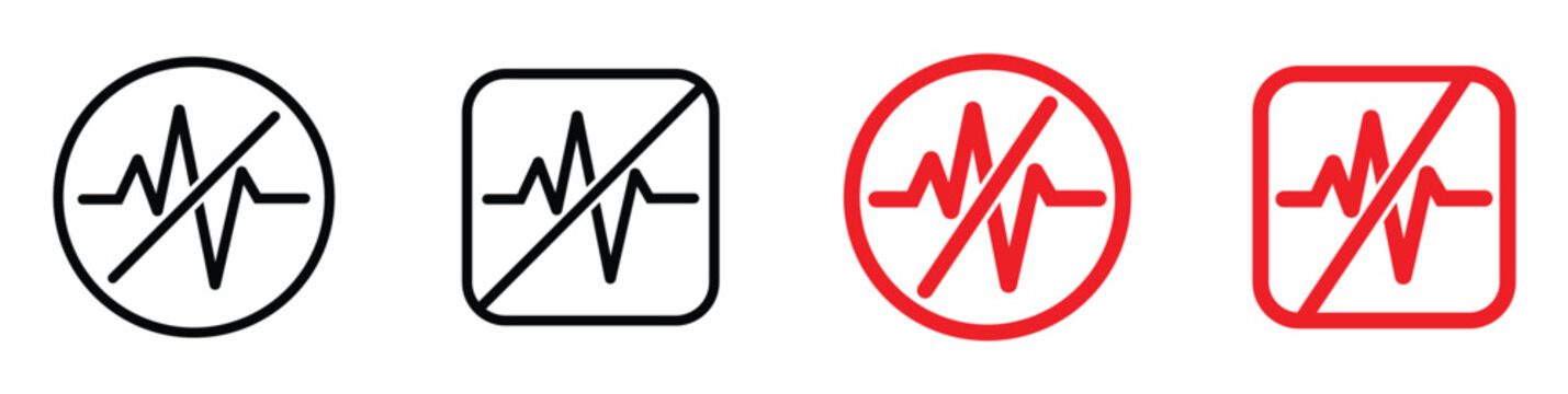 No heartbeat and pulse icon set with healthcare and emergency medical concepts. cardiac arrest line symbols in circle and square frames. vector illustration.