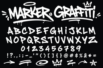 Marker Graffiti Font handwritten Typography vector illustration © Alomgir