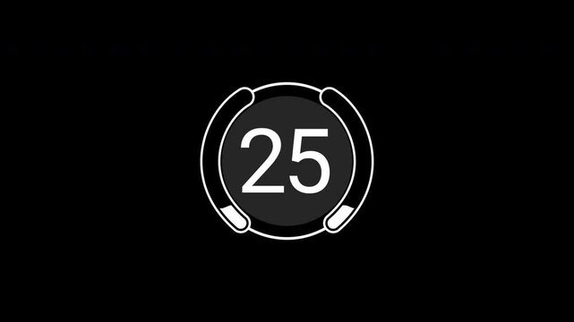 Modern 30 Second Minimalist Countdown with Dynamic Fluid Circular Loading Bar