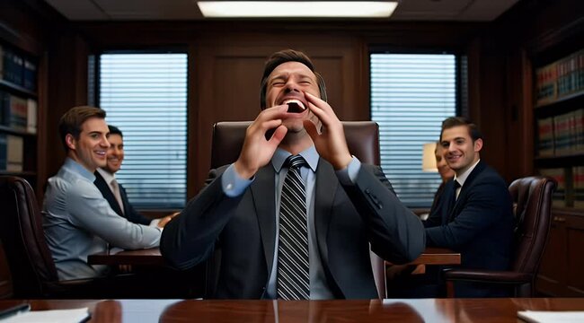 Business Meeting Success: Teamwork, Strategy, and Celebration in Corporate Office