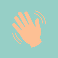 Fototapeta premium A flat vector illustration of a hand waving in greeting motion