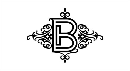 Elegant Monogram Letter B with Ornate Flourishes. © Ramon