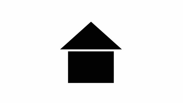Black house roof symbol icon.