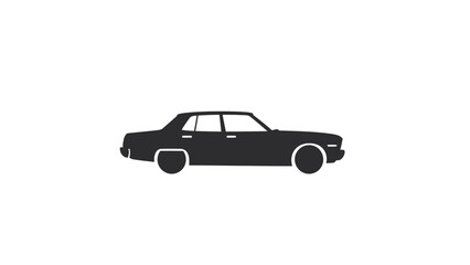 Fototapeta premium Black sedan car side view.