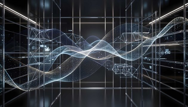 Advanced technology environment featuring futuristic digital innovation and abstract cyber structures