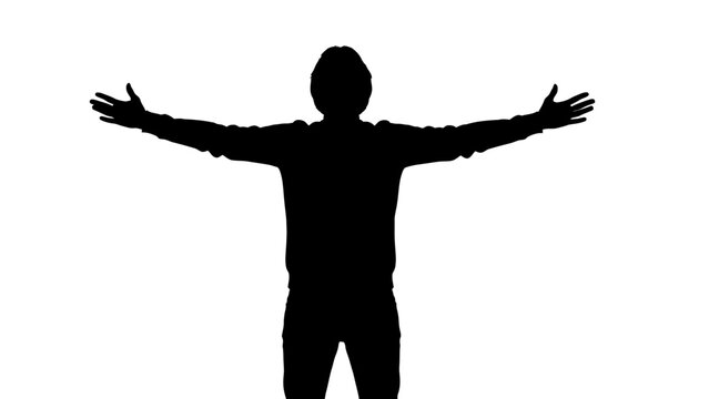 Silhouette of a man standing.