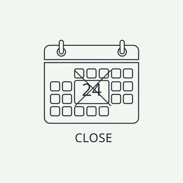 Close Calendar Icon.