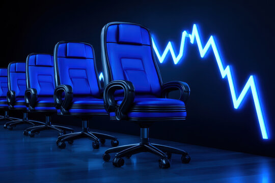 Tech layoffs market impact office chair empty seat job loss unemployment business downturn tech layoffs market impact office chair empty seat job