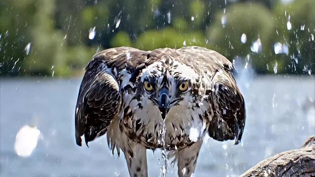 A majestic eagle and a fierce hawk fly gracefully over the snowy winter nature, showcasing their powerful wings, sharp beaks, and beautiful brown feathers as wild predators hunting for prey Videos