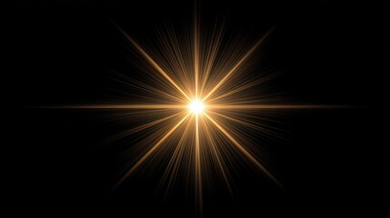 Fototapeta premium Bright golden starburst against a black background, creating an ethereal glow.