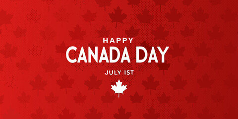 happy canada day greeting card with maple leaf pattern © KrishnaPada