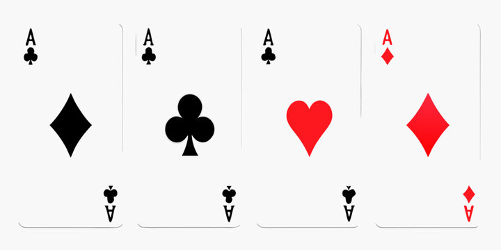 four playing cards vector illustration ace hearts