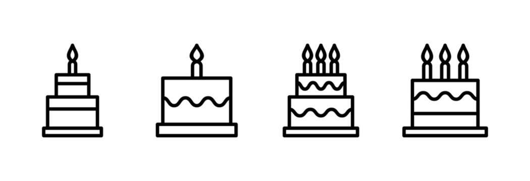 Cake icon symbol for apps and websites. Cake sign and symbol. Birthday cake icon