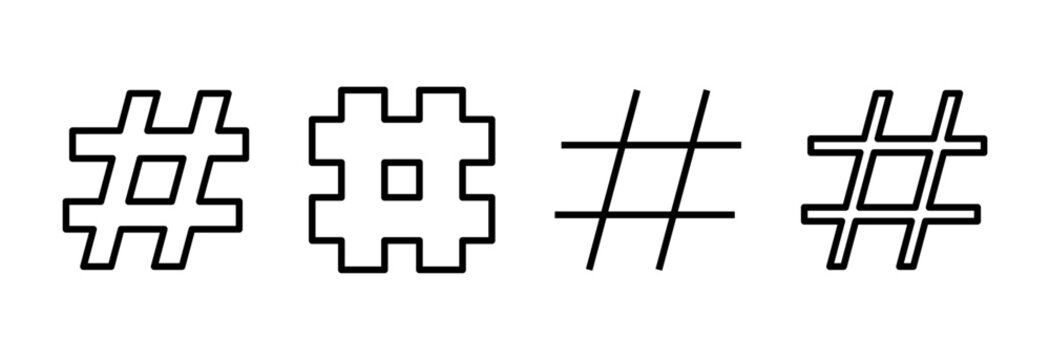 Hashtag icon symbol for apps and websites. hashtag sign and symbol