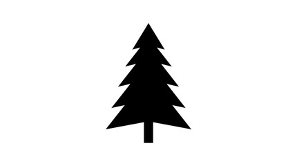 Pine tree silhouette stands as a classic symbol of evergreen nature and forest woodland beauty. © yanto