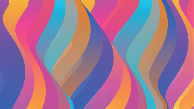 Colorful abstract background with vibrant wavy patterns and layered curves