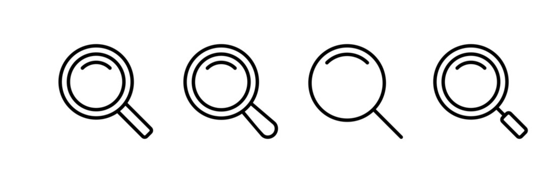 Search icon symbol for apps and websites. search magnifying glass sign and symbol