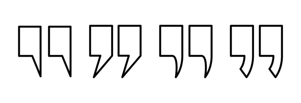Quote icon symbol for apps and websites. Quotation mark sign and symbol