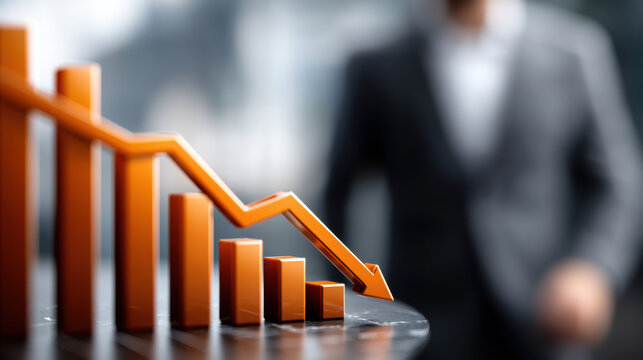 Market decline chart tech layoffs concept impact on business financial crisis economic downturn bar graph corporate risk
