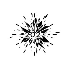 Fototapeta premium Black 2027 explosion graphic design element.