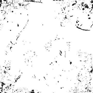 Distress seamless texture. Dirty grunge rough background. Aging gray and white texture, outdated surface.  Overlay aged grainy messy template. Vector